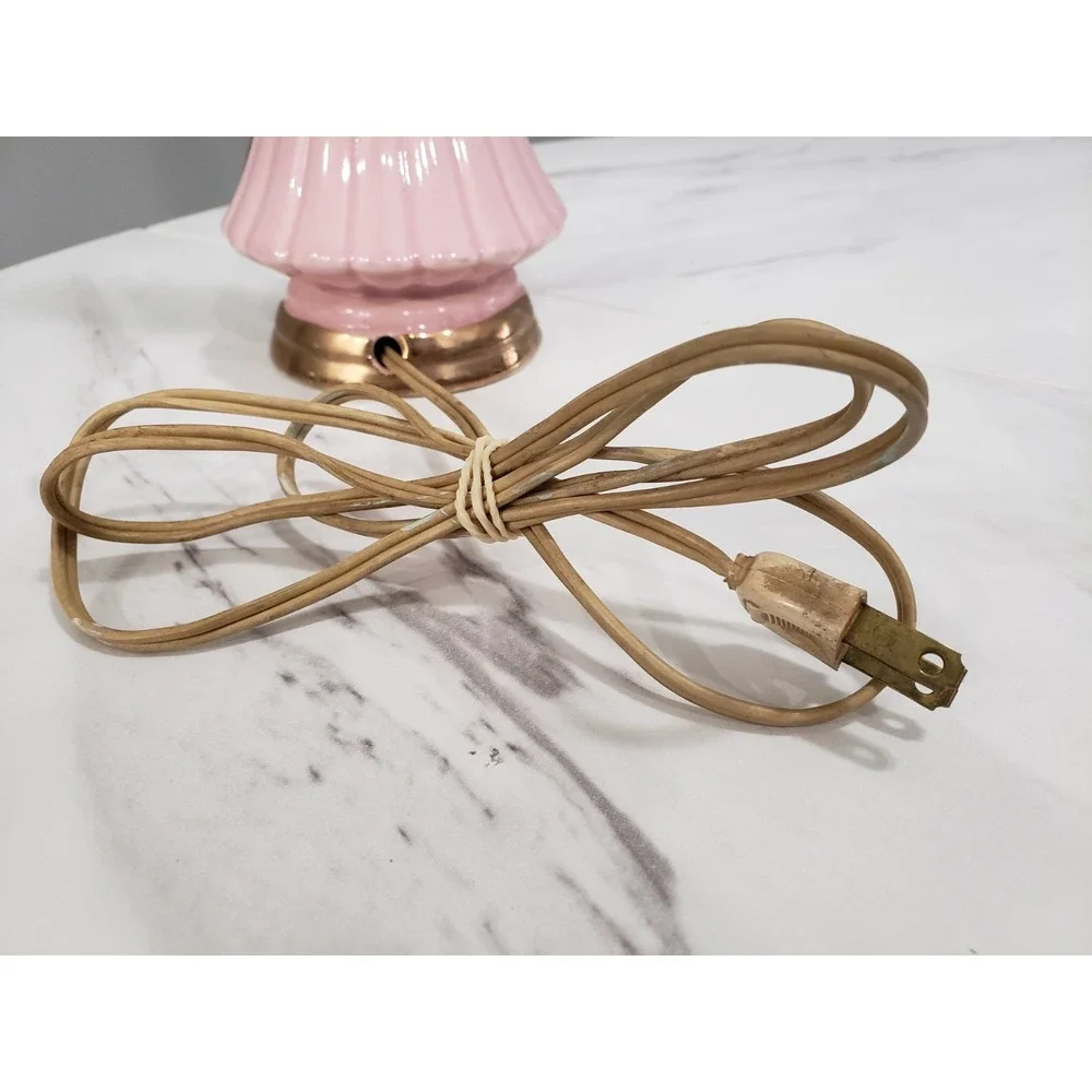 Vintage Pink / Gold Deena Barbie Style Mid‎ Century Modern Atomic Era Lamp MCM